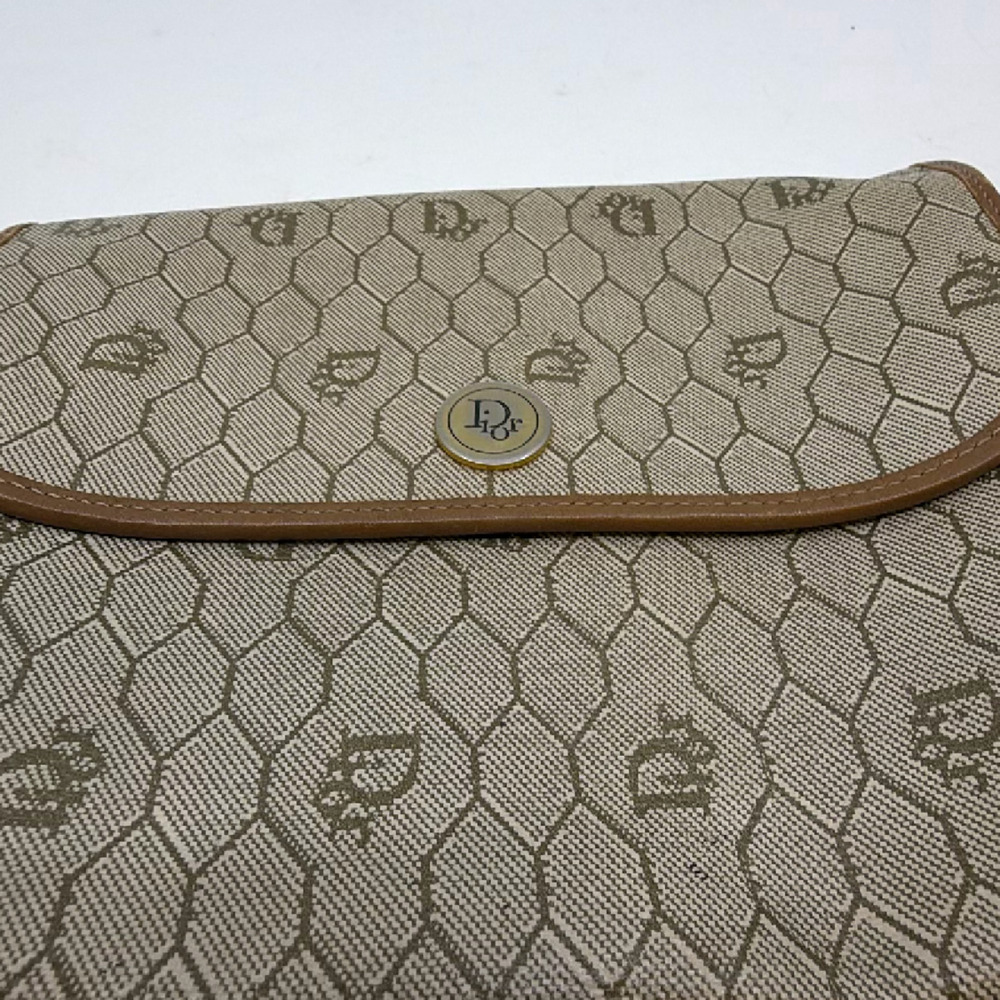 Dior Vintage Honeycomb Beige Canvas Crossbody Bag - Picture 2 of 8